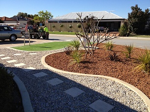 Concrete garden kerbing by Exact Landscaping Perth