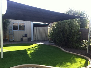 Shade sail installation by Exact Landscaping Perth